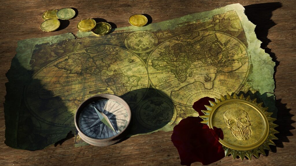 mapa avantura pirati gusari brod Pixabay